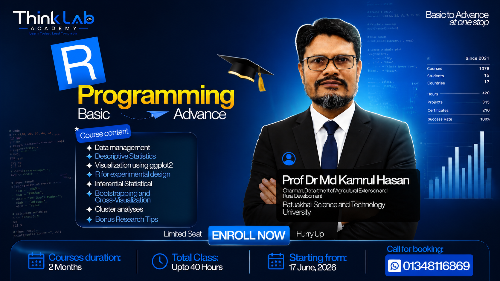 R Programming for Data Analysis & Research